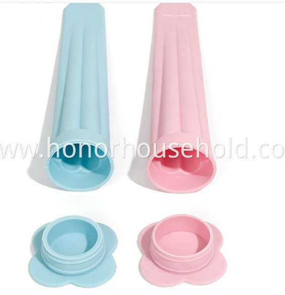 LD-Y017A Diy reusable silicone ice cream popsicle mold with food grade flower shape lid